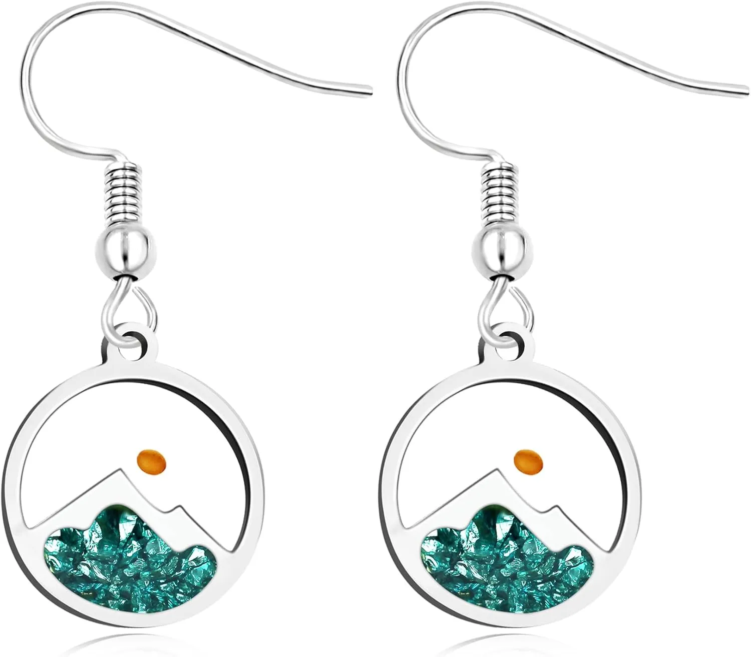 Fashion and Comfortable Religious Belief Drop Earrings Jewelry for Women, Exquisite Ladies Charm Stainless Steel Mountain Mustard Seed Pendant Earrings, Gift for Sisters Mother Friends YA4997