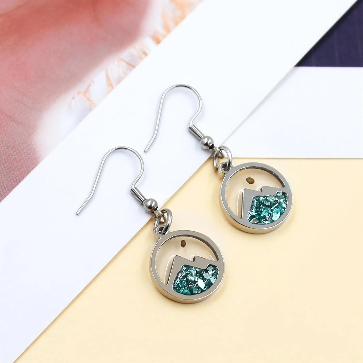 Fashion and Comfortable Religious Belief Drop Earrings Jewelry for Women, Exquisite Ladies Charm Stainless Steel Mountain Mustard Seed Pendant Earrings, Gift for Sisters Mother Friends YA4997