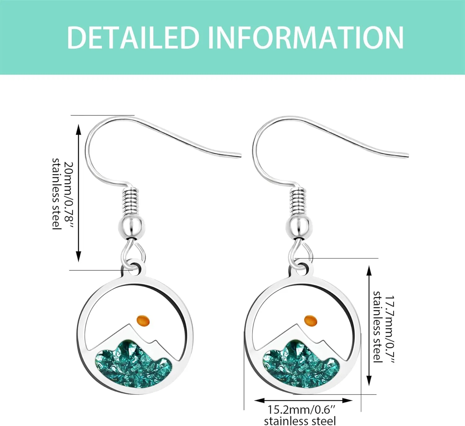 Fashion and Comfortable Religious Belief Drop Earrings Jewelry for Women, Exquisite Ladies Charm Stainless Steel Mountain Mustard Seed Pendant Earrings, Gift for Sisters Mother Friends YA4997