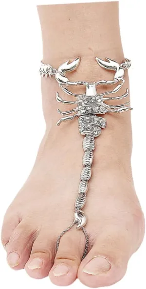 Fashion Anklet Diamond Scorpion Waterproof Foot Jewelry Ankle Chain for Women Creative Foot Pendant Chain Stylish Accessories