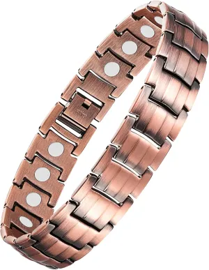 Feraco Copper Bracelet for Men-Magnetic Bracelets 99.99% Pure Copper Jewelry Gift with Adjustable Sizing Tool, Magnetic Field Therapy Jewelry