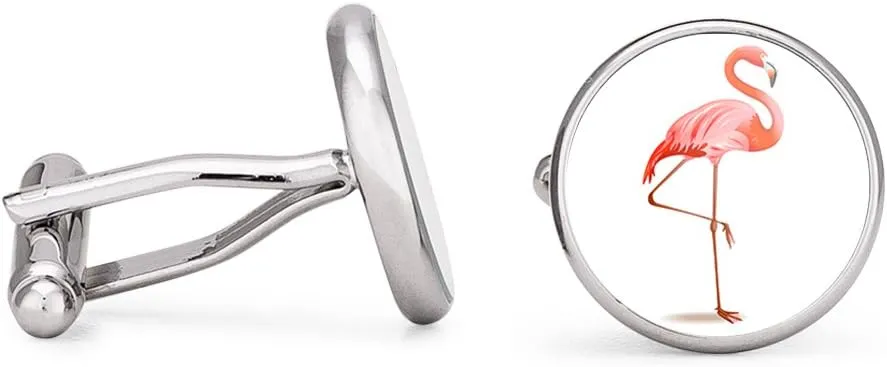 Flamingo Cufflinks Pink Flamingos Cuff Links (Contoured Edition)
