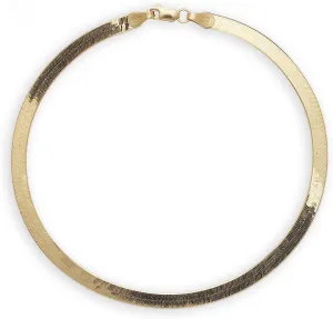 Floreo 10k Yellow Gold 4mm Super Flexible Silky Herringbone Chain Bracelet