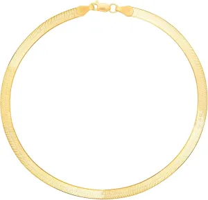 Floreo 10k Yellow Gold 5mm Super Flexible Silky Herringbone Chain Bracelet