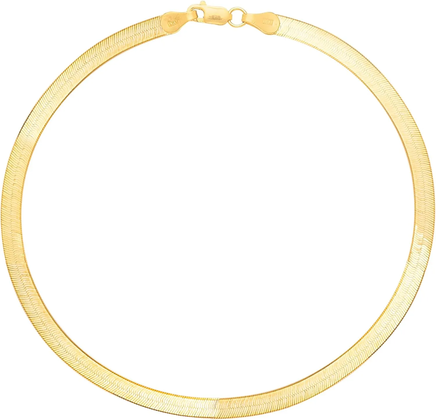 Floreo 10k Yellow Gold 5mm Super Flexible Silky Herringbone Chain Bracelet