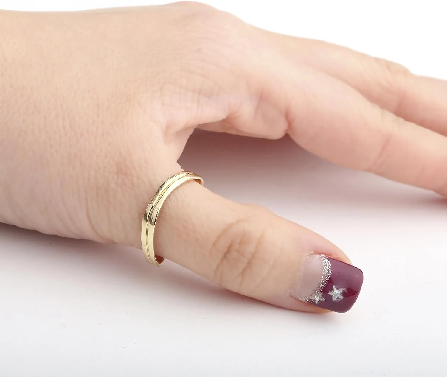 Floreo 10k Yellow Gold or White Gold or Rose Gold 3mm Comfort Fit Curved Double Wave Ring