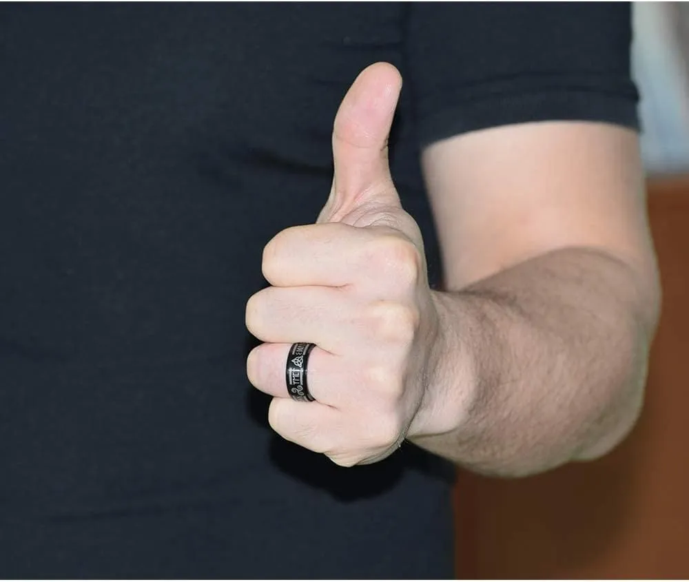 FLYUN Viking Spinner Rings for Men - Release Anxiety and Embrace Your Inner Warrior with Stylish, Functional and Durable Jewelry - Gift in Premium Box