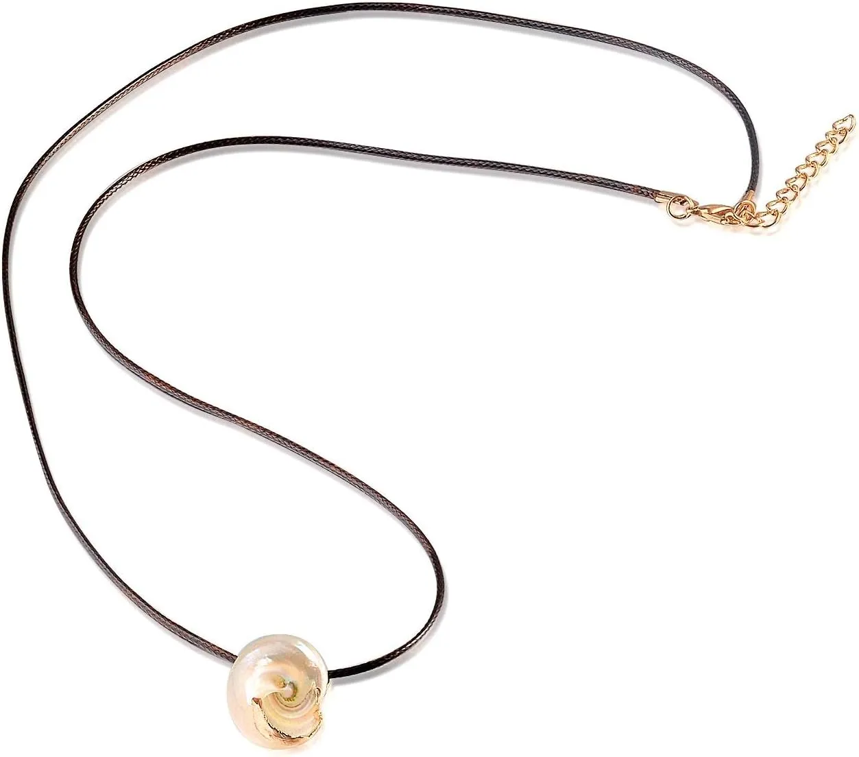 FM FM42 Natural Seashell Shell Scallop Conch Pendant Necklace with 27" Long Rope Chain (25 Styles)