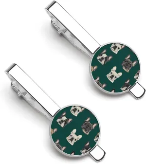French Bull Dogs Tie Clips for Men Stylish Neck Tie Bar Ideal Gift for Anniversary Wedding Business