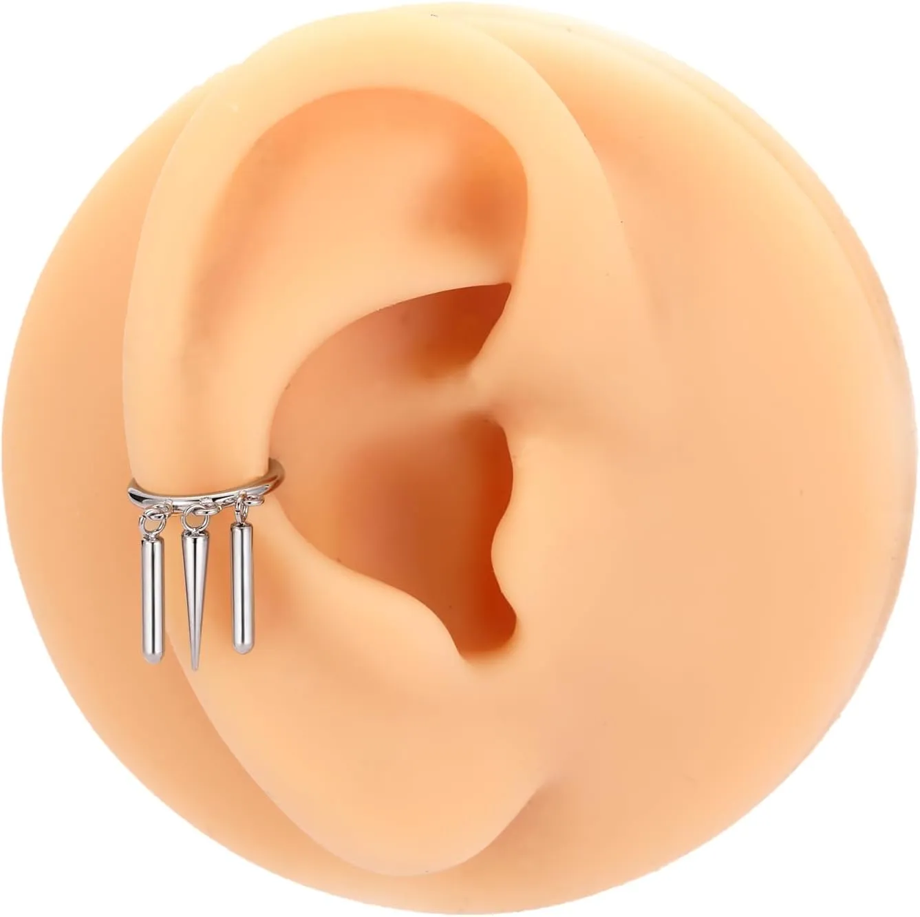 FUNLMO Dangle Conch Helix Cartilage Earlobe Orbital Piercing Jewelry 316L Surgical Steel Nose Septum Ring for Women Men