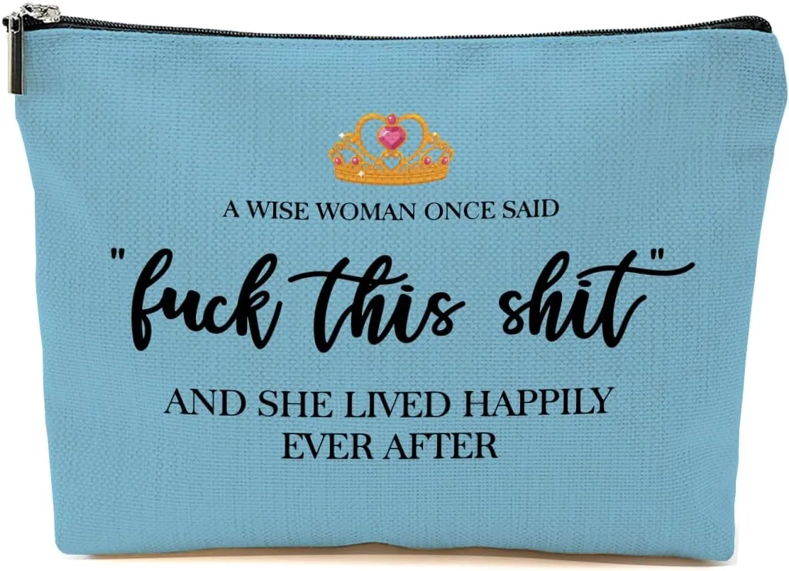 Funny Gifts for Strong Women - Retirement & Birthday Ideas, Cool Gifts for Coworkers & Hostess, Inspirational Cosmetic Bag with Makeup Travel Accessories