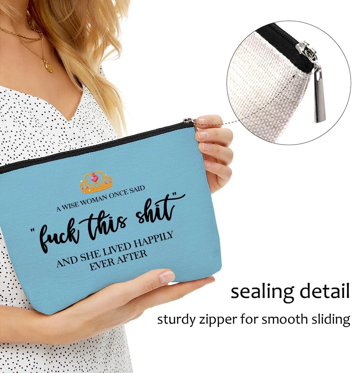 Funny Gifts for Strong Women - Retirement & Birthday Ideas, Cool Gifts for Coworkers & Hostess, Inspirational Cosmetic Bag with Makeup Travel Accessories