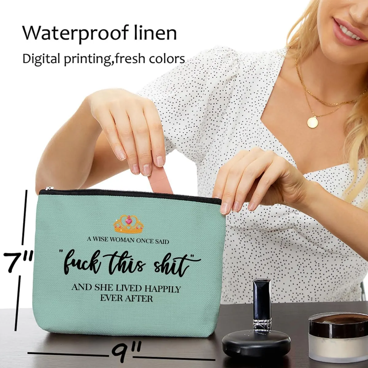 Funny Gifts for Women & Strong Women - Retirement & Birthday Ideas - Cool Gifts for Coworkers & Hostess - Makeup Travel Bag & Cosmetic Bag