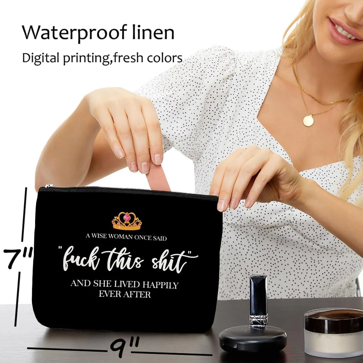 Funny Gifts for Women, Grandma, Strong Women Retirement Gifts Cool Gifts for Coworkers, Hostess Gift Ideas Gag Gifts Birthday Girls Weekend Fun Gifts Makeup Travel Bag Inspirational Cosmetic Bag