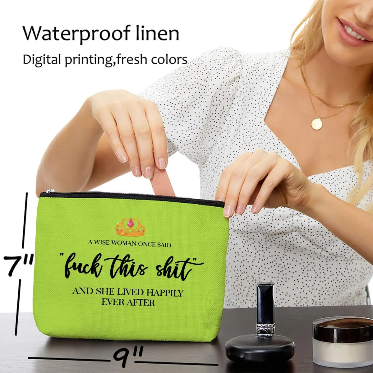 Funny Gifts for Women, Nurse, Strong Women Retirement Gifts Cool Gifts for Coworkers, Hostess Gift Ideas Gag Gifts Birthday Girls Weekend Fun Gifts Makeup Travel Bag Inspirational Cosmetic Bag