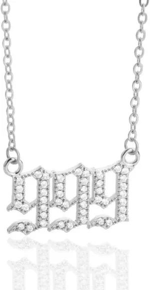 Fuqimanman2020 Angel Number Necklace for Women Men Zircon 14K Gold Plated Dainty Necklace Gold Silver 111 222 333 444 555 666 777 999 999 Personalized Number Pendants Chain Jewelry