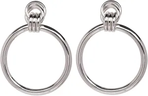 FUTIMELY Gold Large Hoop Earrings for Women High Polished Sterling Silver Hoop Earrings Hypoallergenic Lightweight Interlocking Big Circle Hoop Earrings for Women