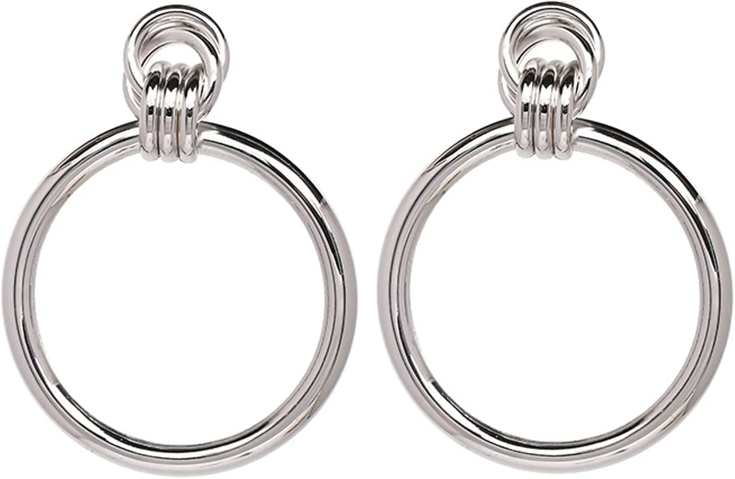 FUTIMELY Gold Large Hoop Earrings for Women High Polished Sterling Silver Hoop Earrings Hypoallergenic Lightweight Interlocking Big Circle Hoop Earrings for Women