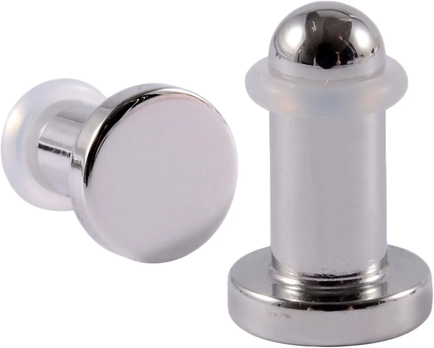 Gauge Expander, 2PCS Stainless Steel 1.6mm-9.5mm Solid Round Polished Ear Gauges 14G Body Piercings Jewelry