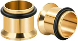 Gauges Tunnels, 2PCS Stainless Steel Ear Plugs 6mm Simple Hoop Ear Gauge 2G Ear Piercing Jewelry