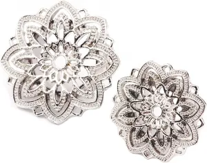 Gauges Tunnels, 2PCS Surgical Steel Ear Plugs Gauges Hollow Flower Pattern Ear Gauges 00G Body Piercings Jewelry