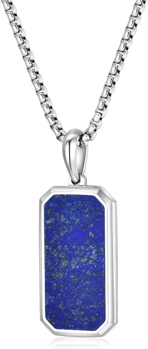 GAVU Men's Dog Tag Necklace, Crystal Pendant Necklace for Men