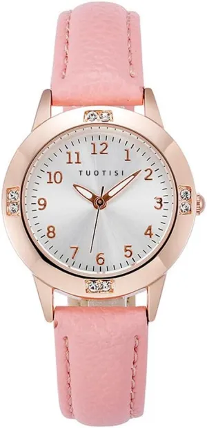 Girls Student Watch - Simple Japan Quartz Casual Leather Strap Watches for Ladies Fashion Women Ages 11-15