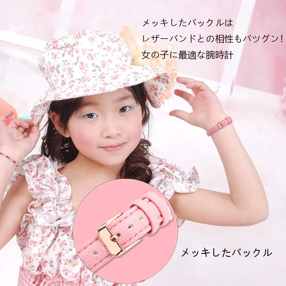 Girls Student Watch - Simple Japan Quartz Casual Leather Strap Watches for Ladies Fashion Women Ages 11-15