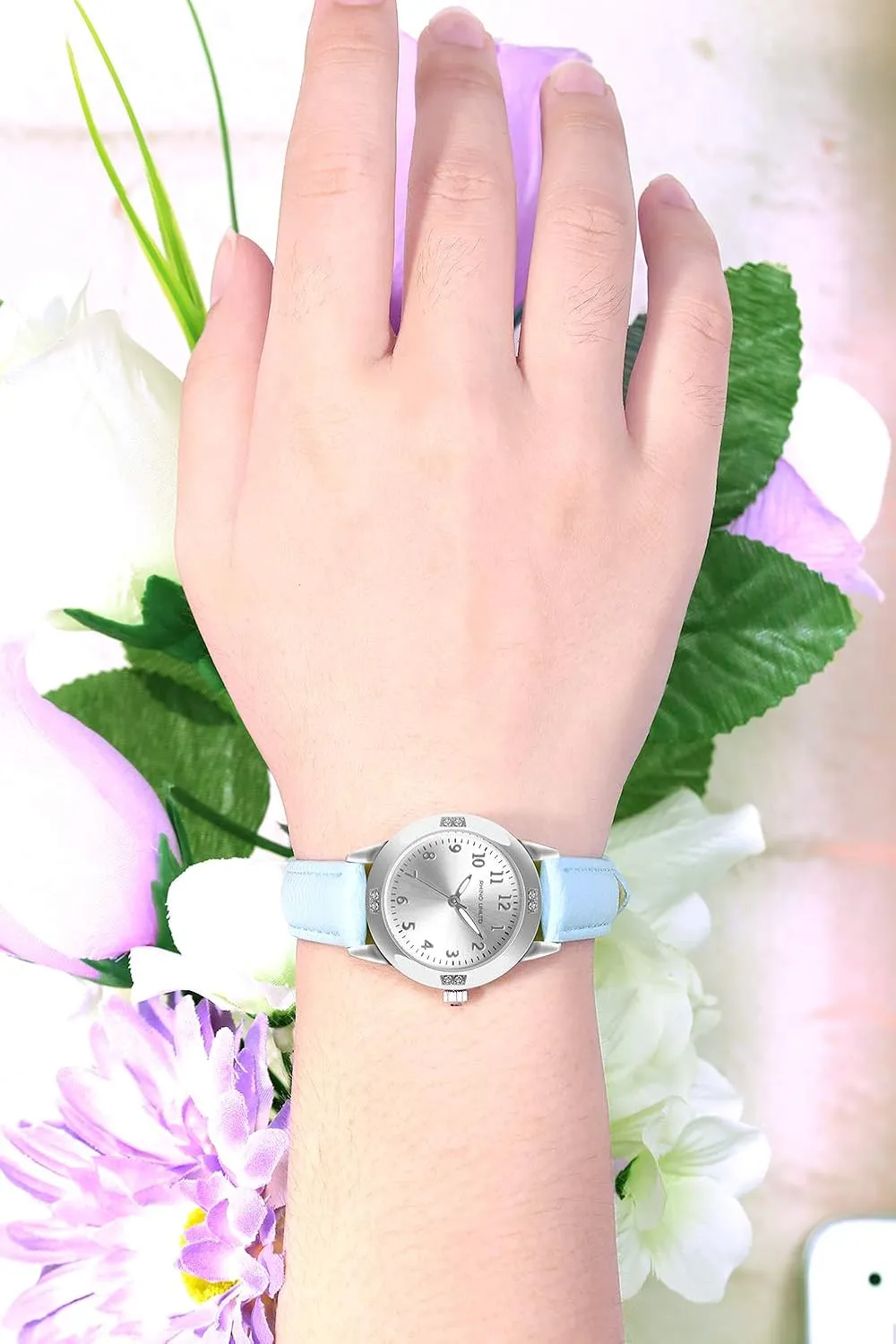 Girls Student Watch - Simple Japan Quartz Casual Leather Strap Watches for Ladies Fashion Women Ages 11-15