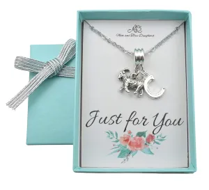 Goat Necklace Personalized with Initial. Little Girls Jewelry. Little Girl Necklace. Goat Necklace. Goat Charm