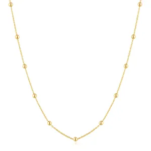 Gold Beaded Chain Necklace