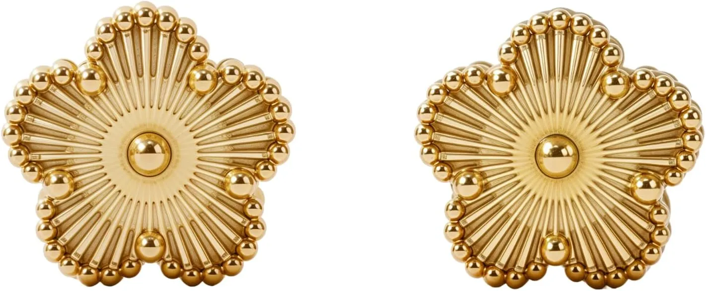 Gold Earrings for Women | Designer Gold Clover Stud Earrings | Lovely Gift - Gold