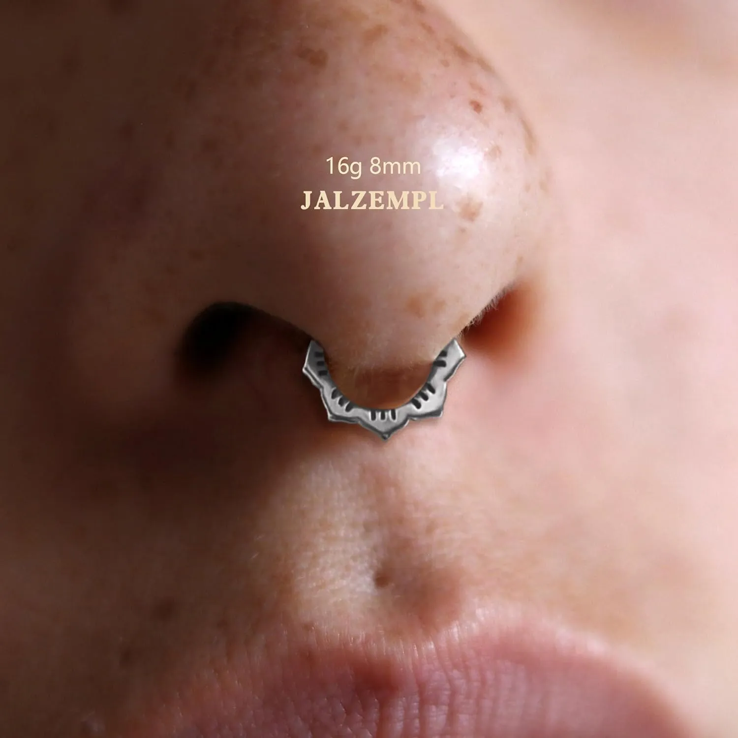 Gold Nose Rings Hoops 316L Surgical Steel Flower Nose Ring Silver Septum Rings 16g Clicker Daith Hinged Piercing Jewelry Gifts 1.2 * 8mm