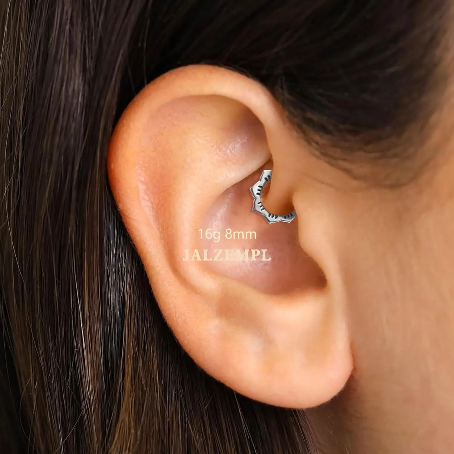 Gold Nose Rings Hoops 316L Surgical Steel Flower Nose Ring Silver Septum Rings 16g Clicker Daith Hinged Piercing Jewelry Gifts 1.2 * 8mm