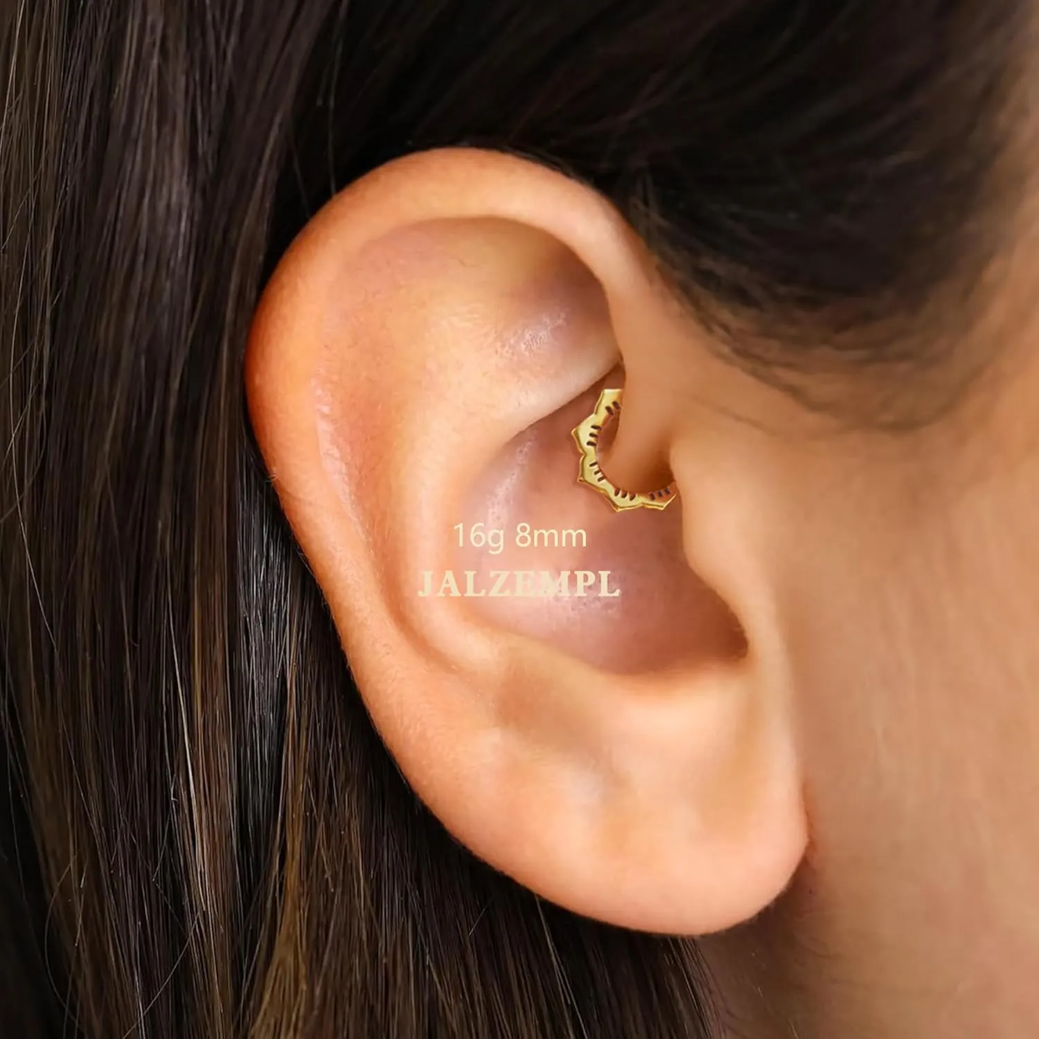 Gold Nose Rings Hoops 316L Surgical Steel Flower Nose Ring Silver Septum Rings 16g Clicker Daith Hinged Piercing Jewelry Gifts 1.2 * 8mm