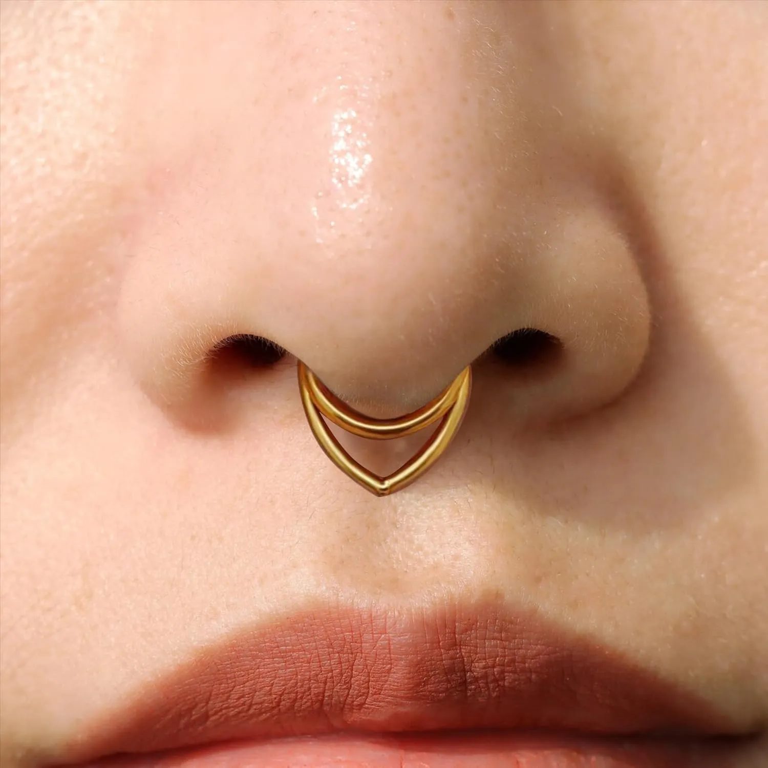 Gold Nose Rings Hoops 316L Surgical Steel Flower Nose Ring Silver Septum Rings 16g Clicker Daith Hinged Piercing Jewelry Gifts 1.2 * 8mm