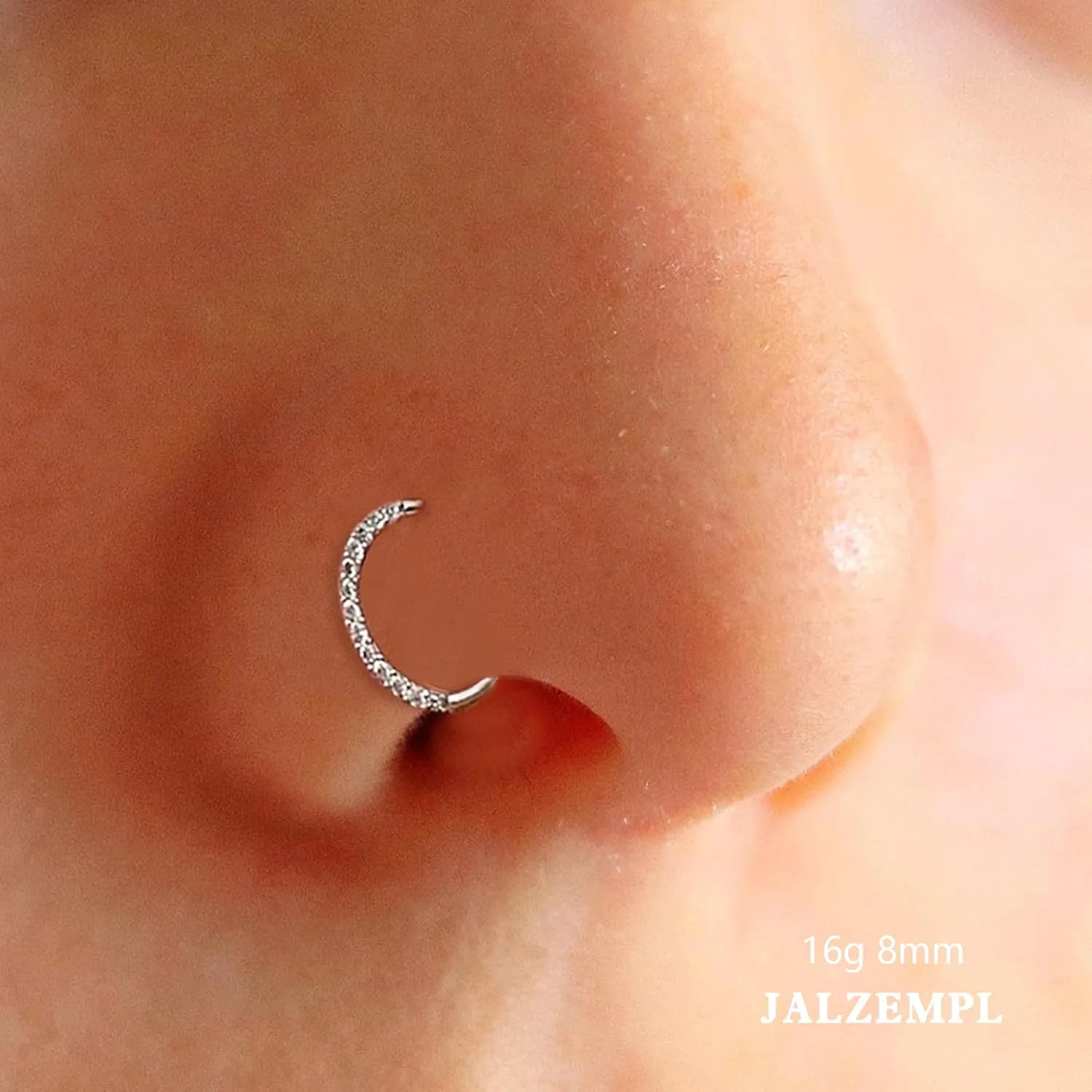 Gold Nose Rings Hoops 316L Surgical Steel Flower Nose Ring Silver Septum Rings 16g Clicker Daith Hinged Piercing Jewelry Gifts 1.2 * 8mm