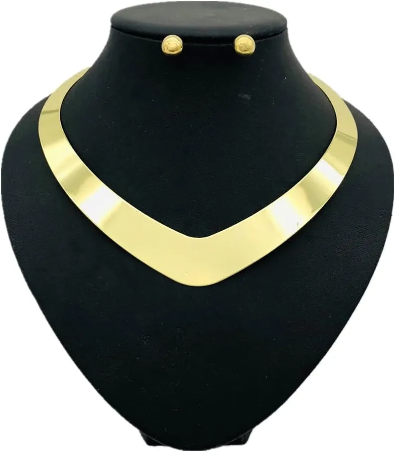 Gold Silver Choker Necklace for Women Men African Jewelry Necklace Statement Necklace Choker Collar Bib Gold Costume Jewelry Accessories