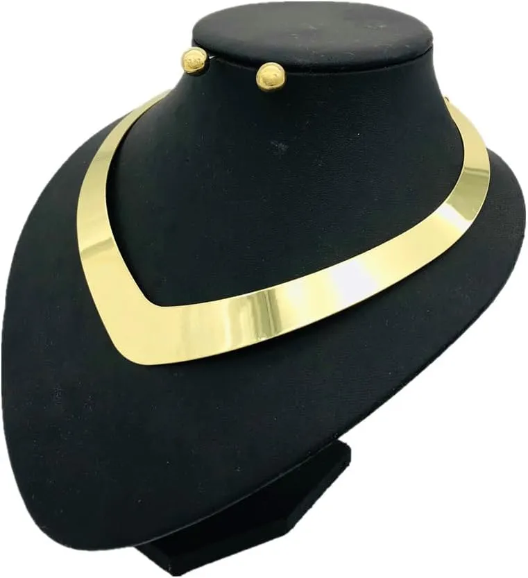 Gold Silver Choker Necklace for Women Men African Jewelry Necklace Statement Necklace Choker Collar Bib Gold Costume Jewelry Accessories