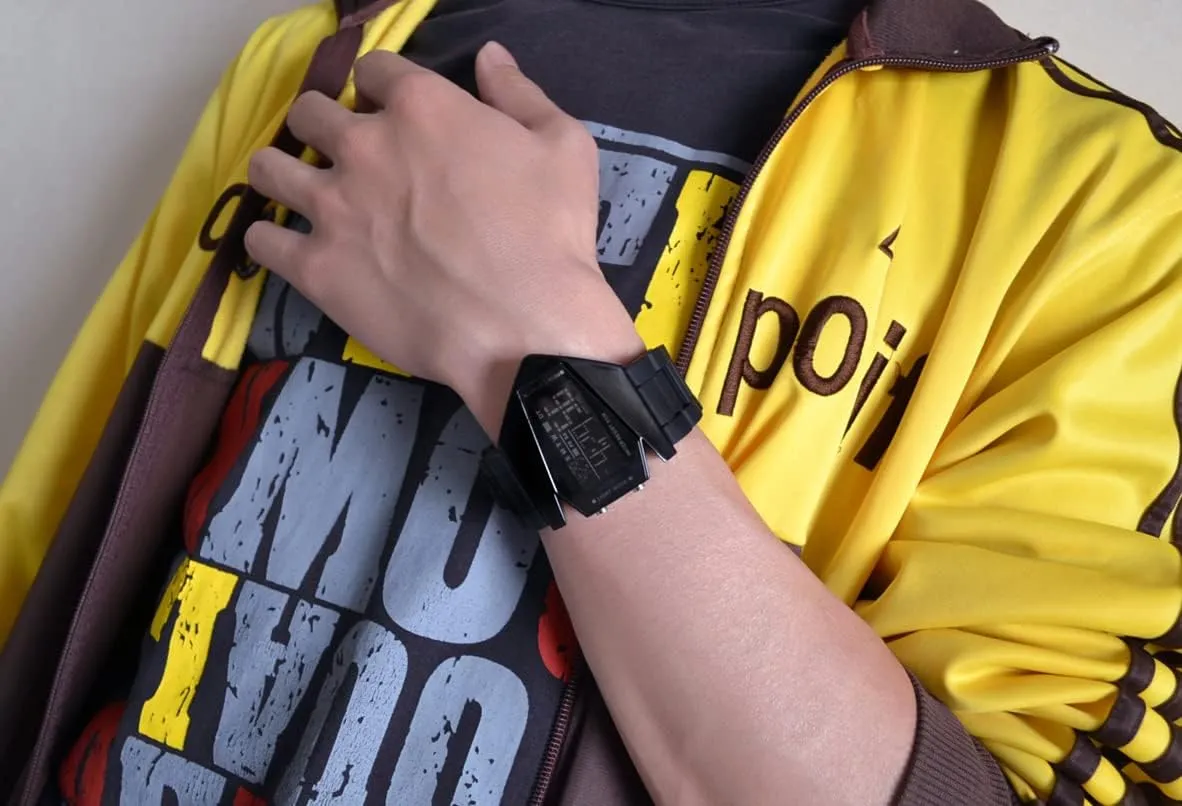 Gosasa Creative Mens LED Watch Airplane Shape Fashion Multifunction Watch for Men Date Silicone Strap Waterproof Casual Unisex Wristwatch
