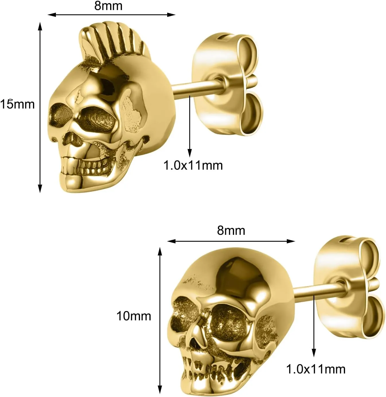 Gothic Dragon Sword Skull Scorpion Octopus Snake Alien Facehugger Stud Earrings Ear Cuff Retro Punk Rock Earrings for Men Women Stainless Steel Dangle Drop Earrings Jewelry Gifts