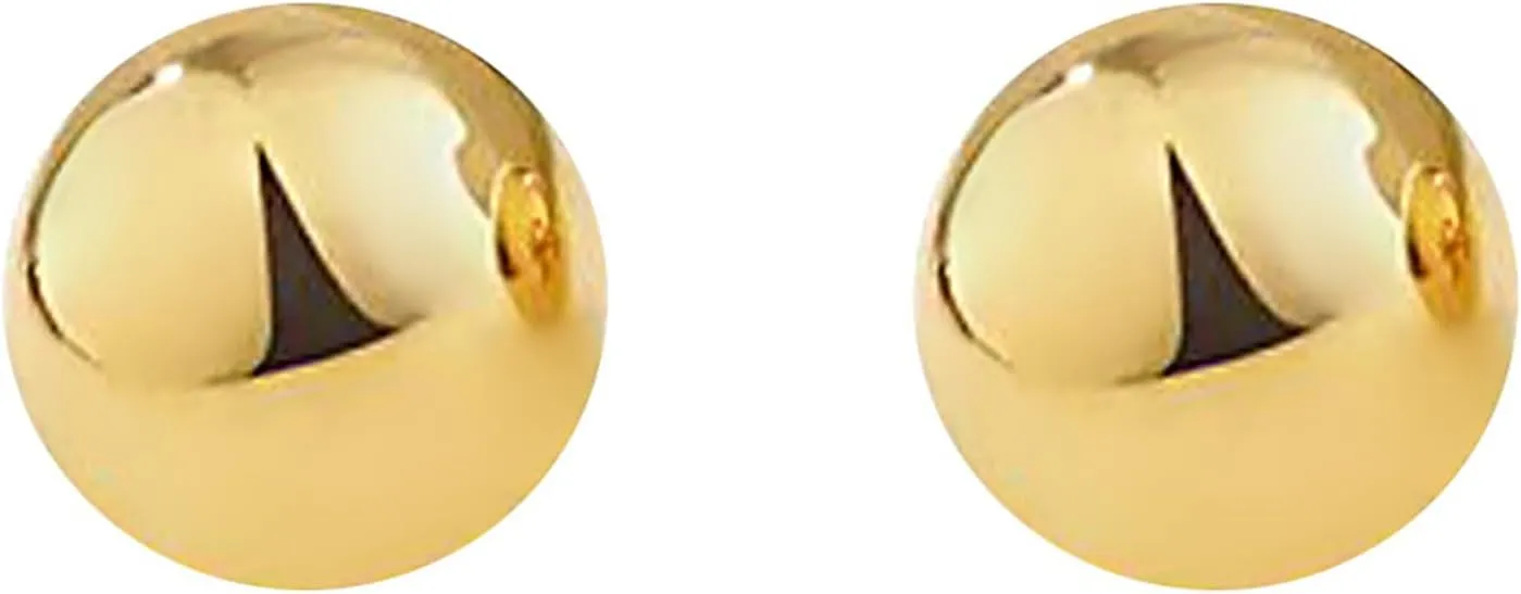 Half Ball Dome Stud Earrings for Women Gold Plated Hypoallergenic Nickel Free Polished Round Post Pin Studs Minimalist Simple Fashion Mother's Day Birthday Jewelry Gifts