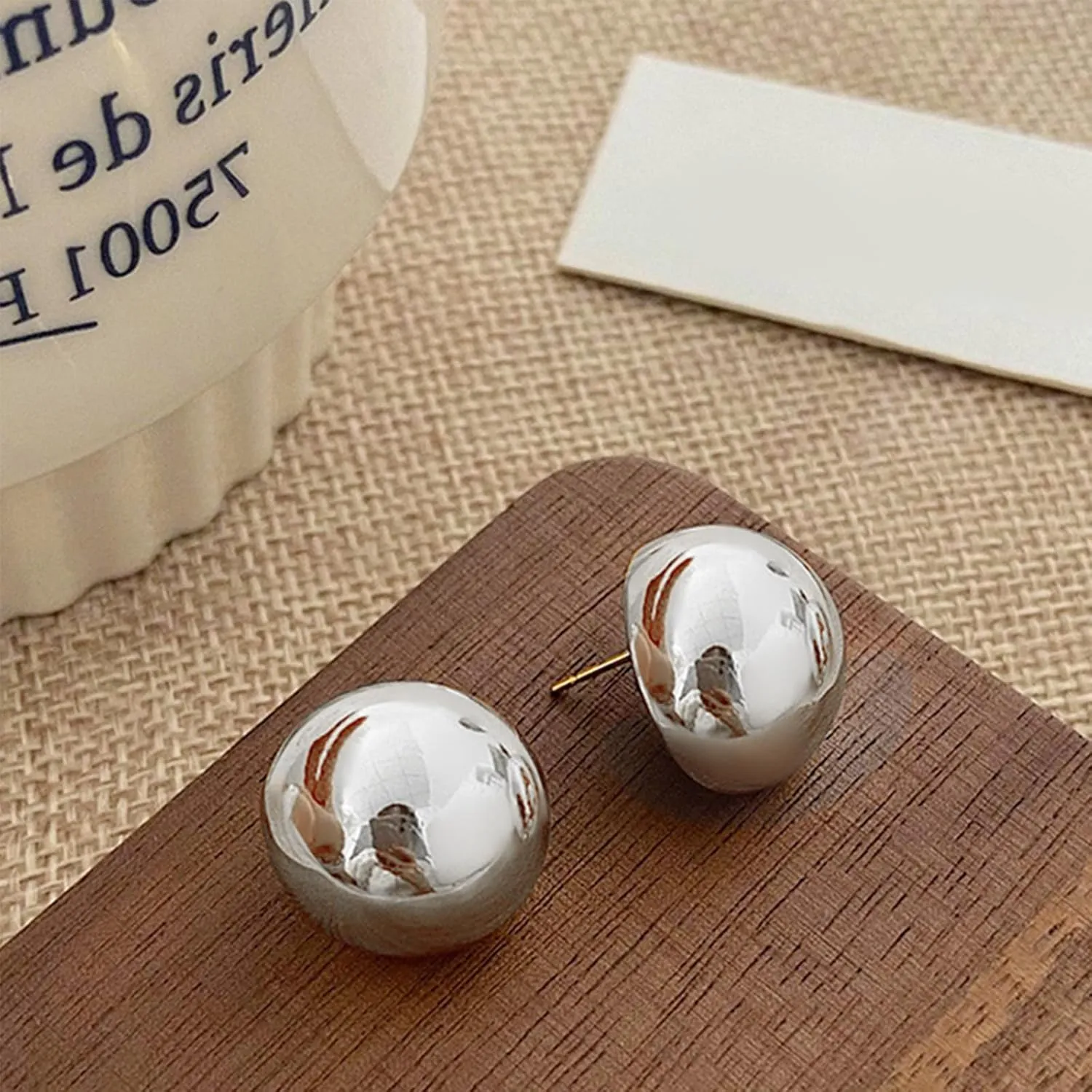 Half Ball Dome Stud Earrings for Women Gold Plated Hypoallergenic Nickel Free Polished Round Post Pin Studs Minimalist Simple Fashion Mother's Day Birthday Jewelry Gifts