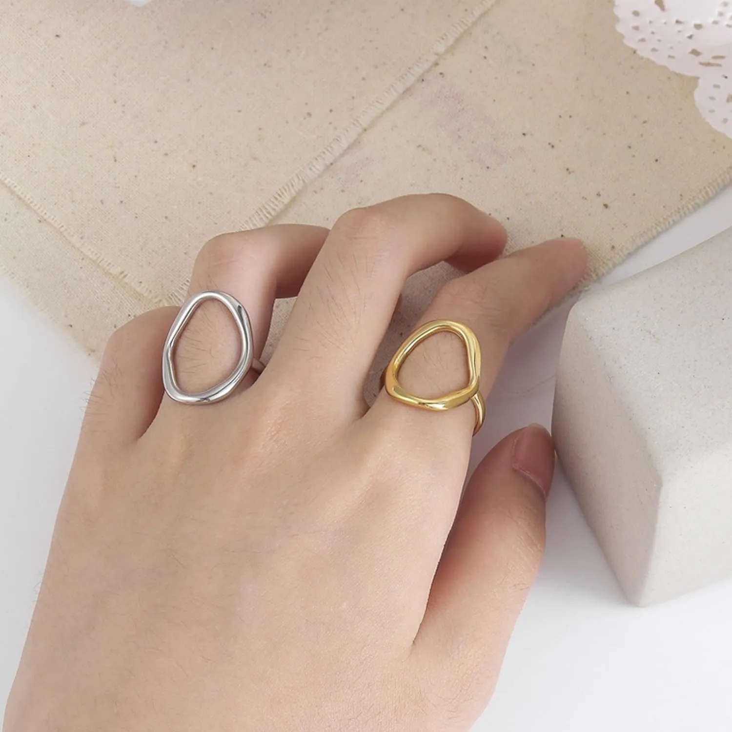 Handmade 925 Sterling Silver Rings Boho Thumb Band Ring Open Adjustable Statement Rings for Women