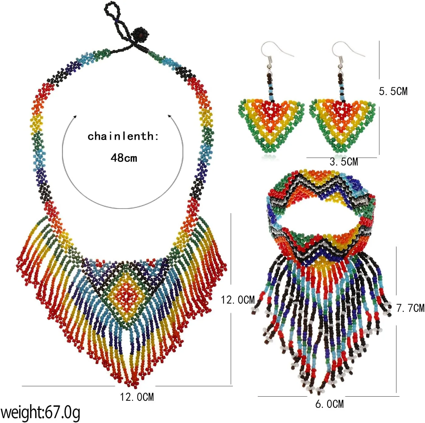HENGYID Bohemian Handmade Statement Necklace | Beads Shawl Zulu Necklace & Boho | Tribal Necklaces for Women | Wedding Fine Jewelry Ethnic Style Hand-Woven Exaggerated Personality Necklace