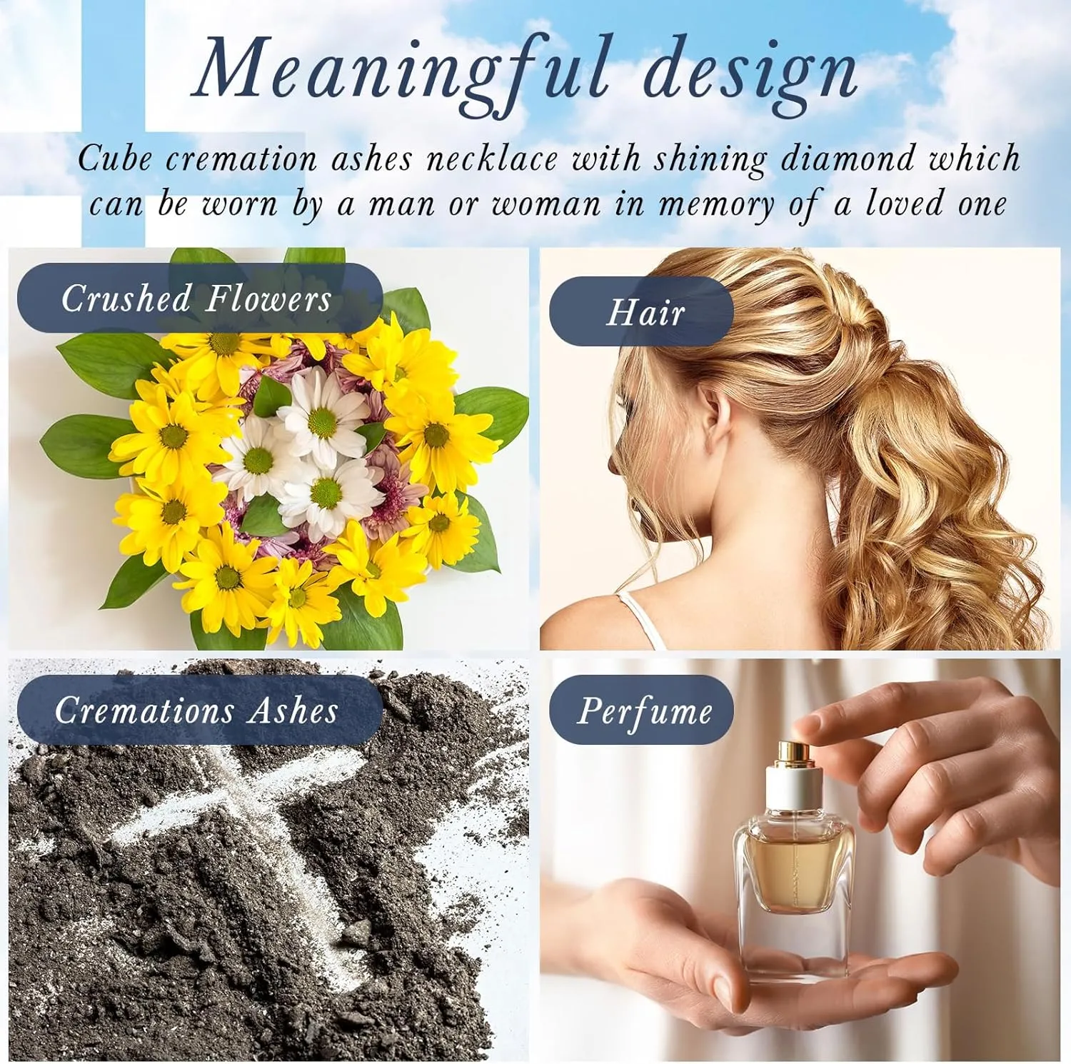 Henoyso 12 Pcs Urn Necklace for Ashes Bulk Cremation Cross Heart Cubic Jewelry Stainless Steel Memorial Locket for Men Women
