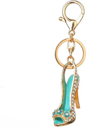 High Heel Elegant Shoe Keychain Sparkling Charm Stylish Key Ring Crystal Keychain Purse Handbag Pendant