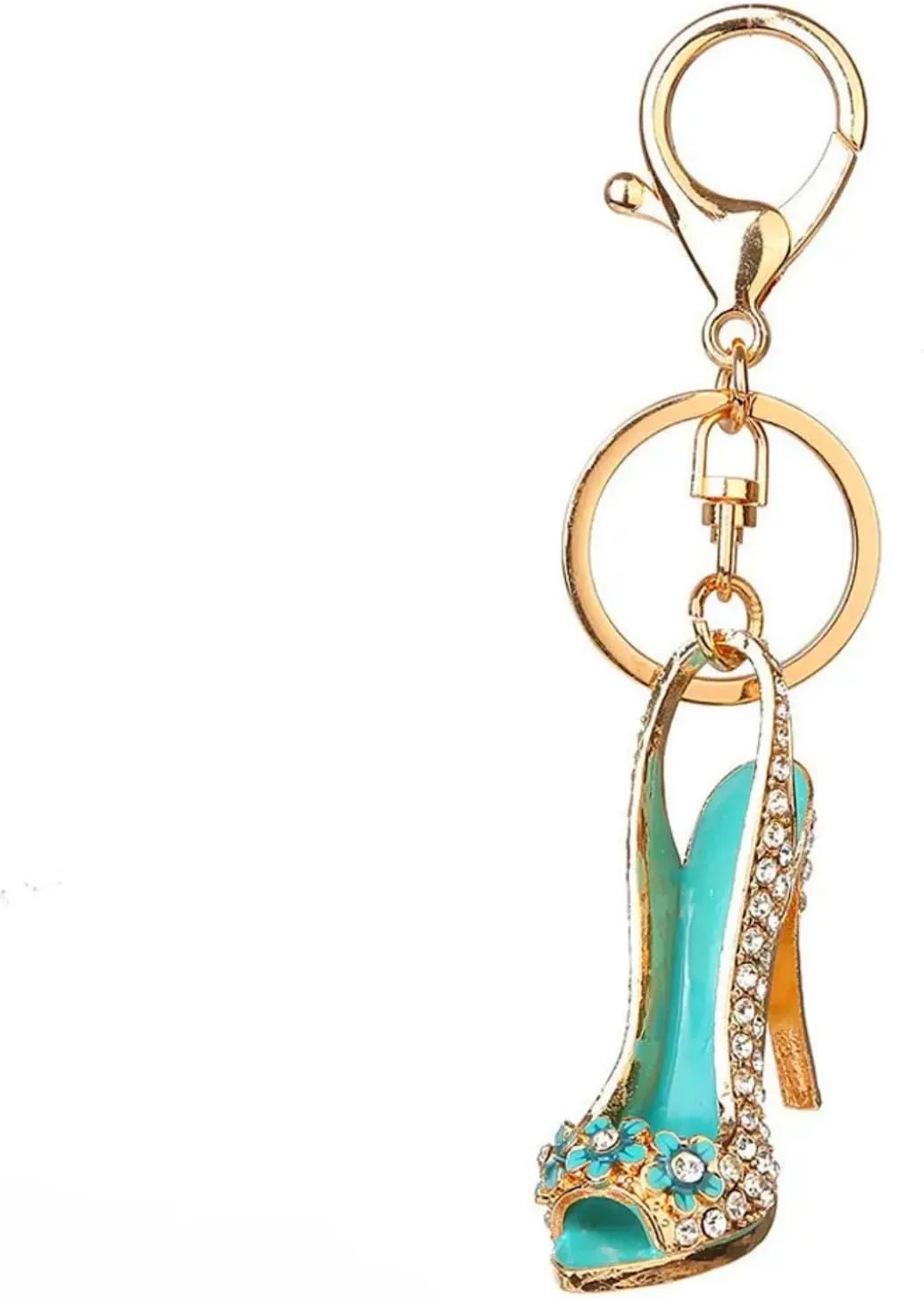 High Heel Elegant Shoe Keychain Sparkling Charm Stylish Key Ring Crystal Keychain Purse Handbag Pendant