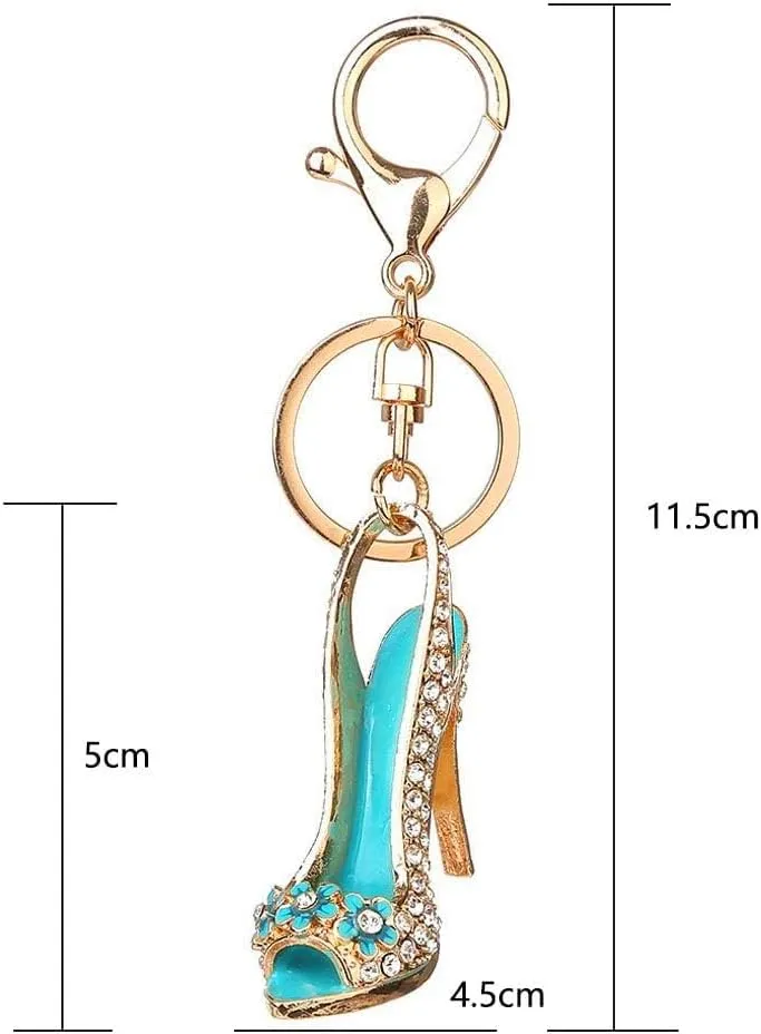 High Heel Elegant Shoe Keychain Sparkling Charm Stylish Key Ring Crystal Keychain Purse Handbag Pendant