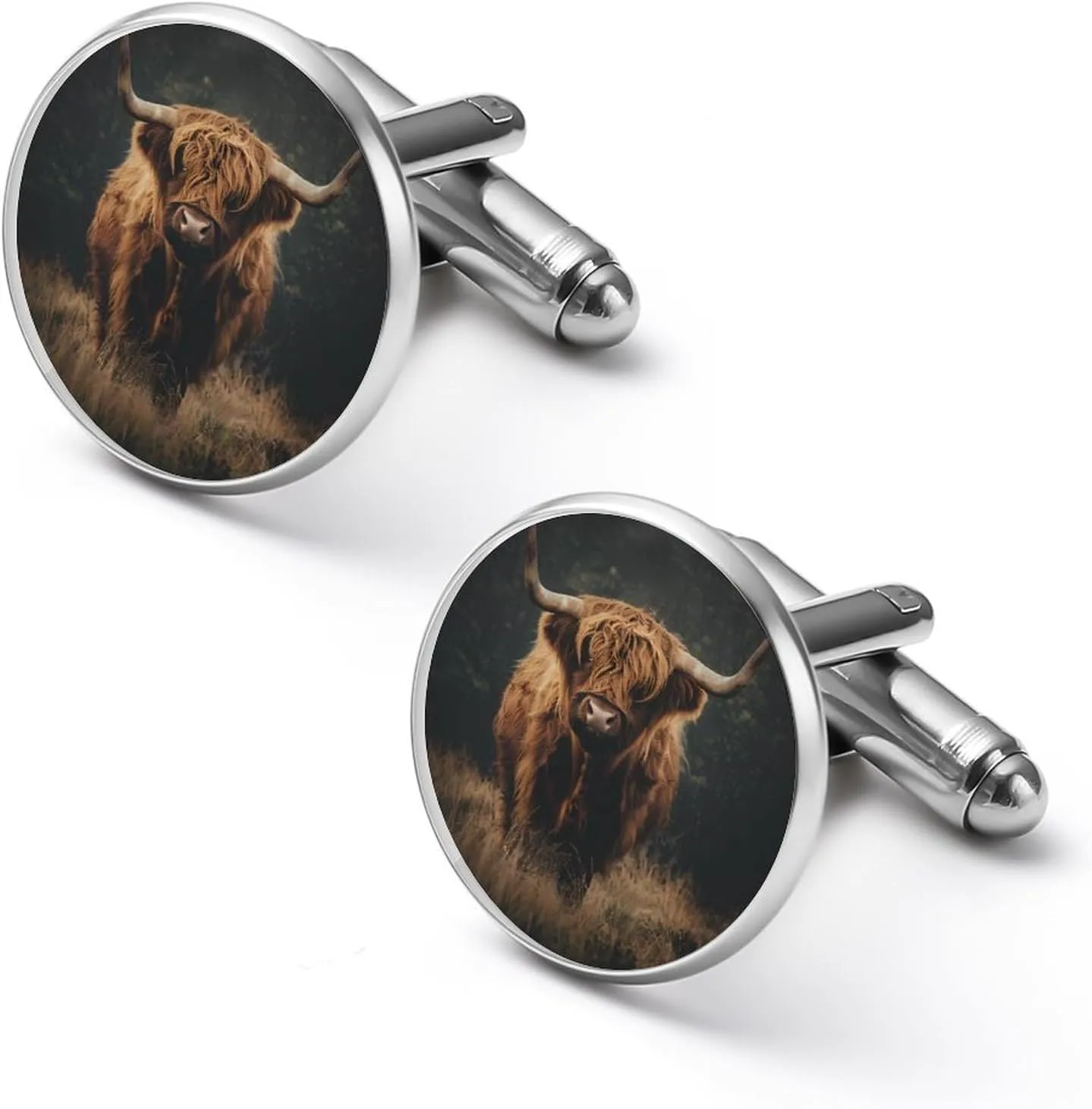Highland Cow Men's Cuff Links Classy Stylish Shirt Cufflinks Accessories Gift for Father Husband